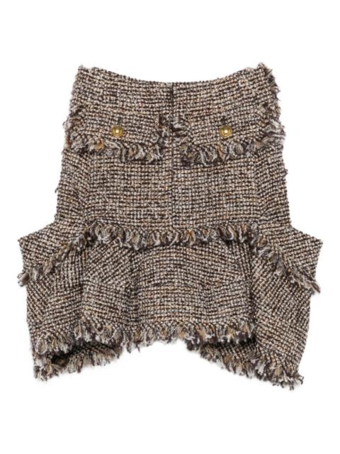 fringed tweed skirt