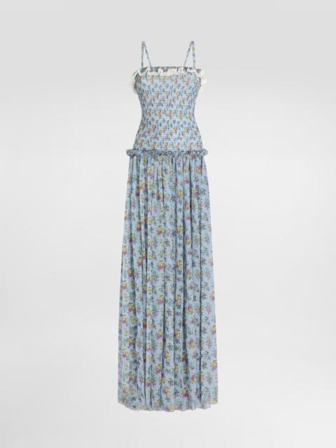 Small floral-print chiffon dress