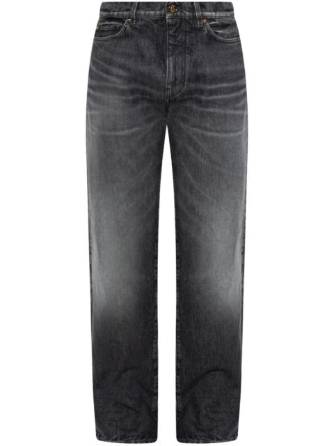 logo-embroidered jeans