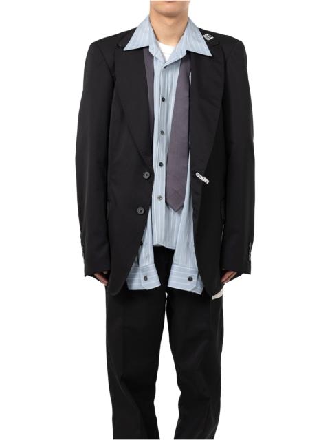 Mix Layered Wool Gabardine Jacket