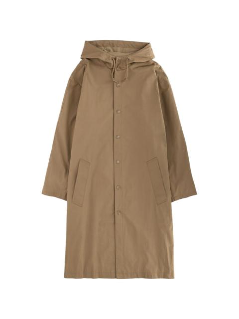 hooded button coat