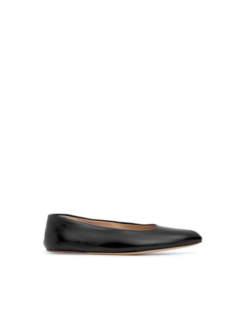 Andre Ballerina Flat Shoe in Black Leather