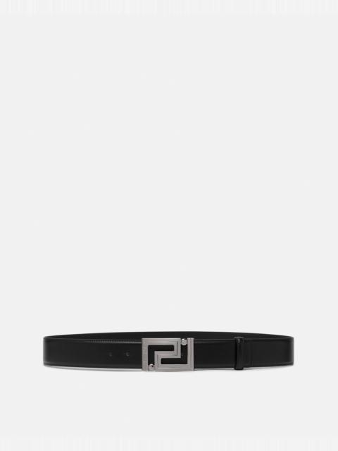 Greca Leather Belt 4 cm