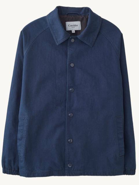 GARMENT DYED COACH JACKET - NAVY