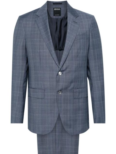 checked single-breasted suit