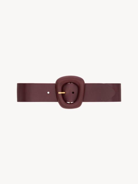 COVERED BUCKLE BELT IN LEATHER