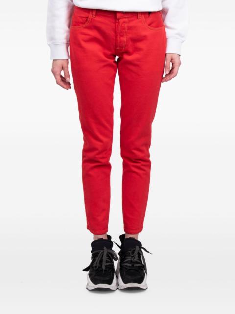 mid-rise tapered jeans