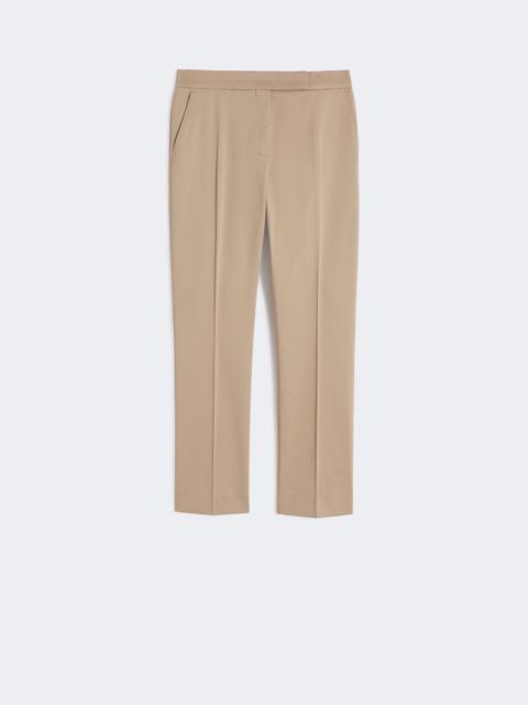Slim-fit cotton satin trousers - KAKI