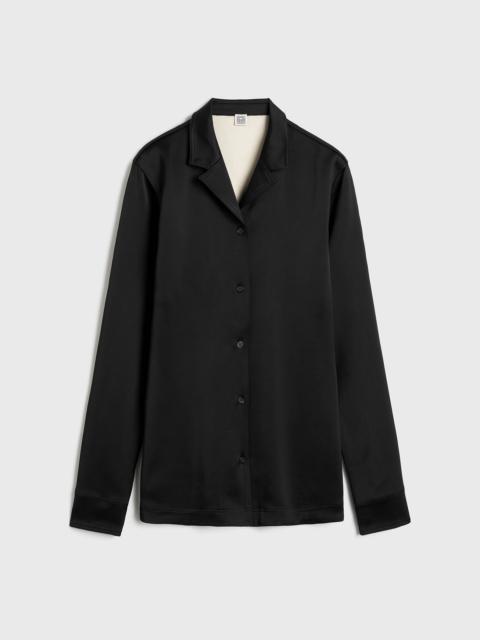 Contrast satin shirt black