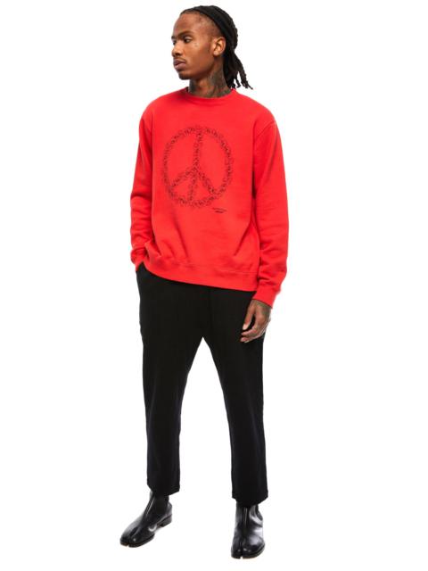 PEACE SIGN SWEATSHIRT IN RED