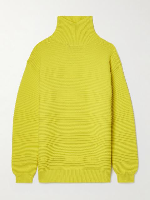 Ribbed Wool Turtleneck Sweater