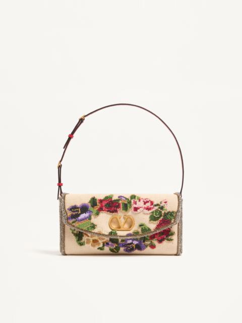 VALENTINO GARAVANI DEVAIN EMBROIDERED SMALL SHOULDER BAG