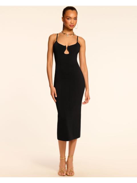 Sloan Plunging Ribbed Knit Midi Dress