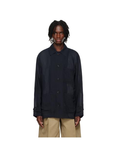 Navy Sheer Chore Overshirt