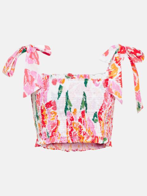 Triny printed cotton crop top