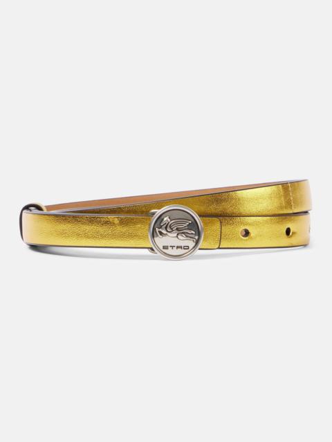 15mm metallic leather belt