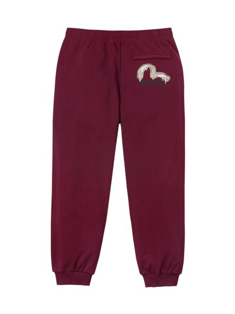 Brushstroke Seagull and Logo Print Straight Fit Sweatpants