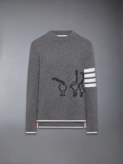 FINE MERINO INTARSIA GEESE 4-BAR PULLOVER