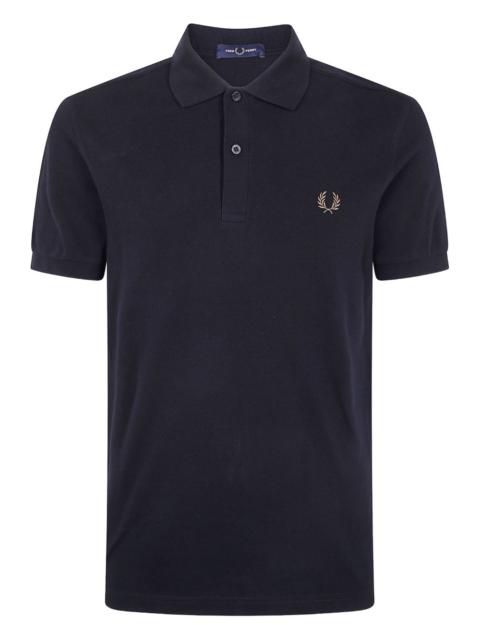 laurel-embroidered polo shirt