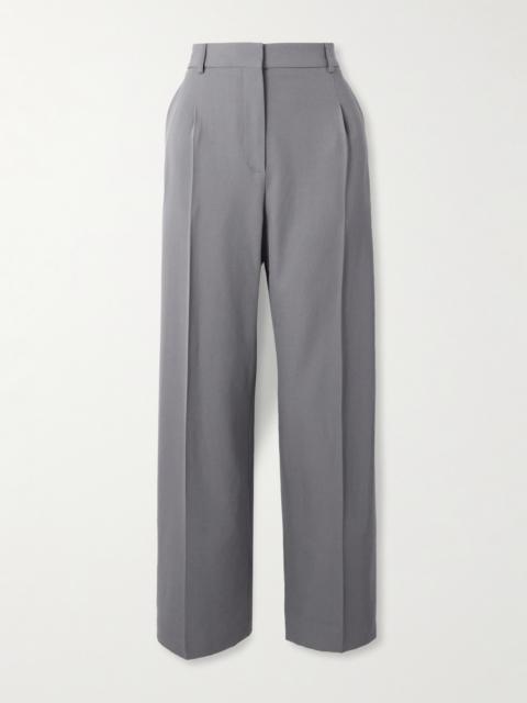 Capri Pleated Wool-gabardine Straight-leg Pants