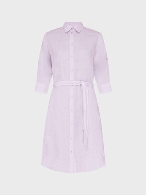 WOMEN LINEN SHIRT DRESS SOLID