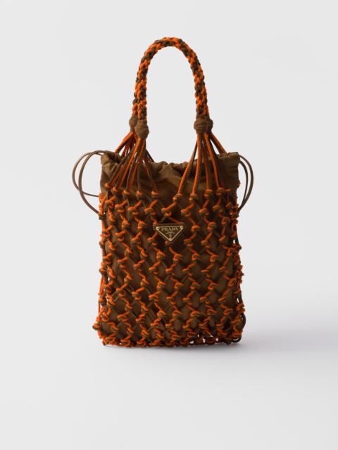 Prada Noué small macramé and suede bag