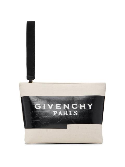 Black & Beige 'Givenchy Tape' Pouch