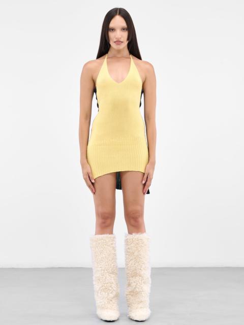 Asymmetric Rib Mini Dress