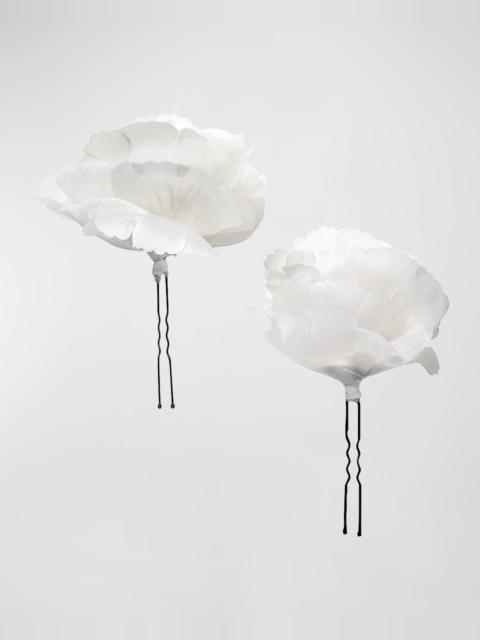 Peony Silk Hairpins, Set of 2