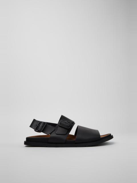 Black Leather Sandals for Men.