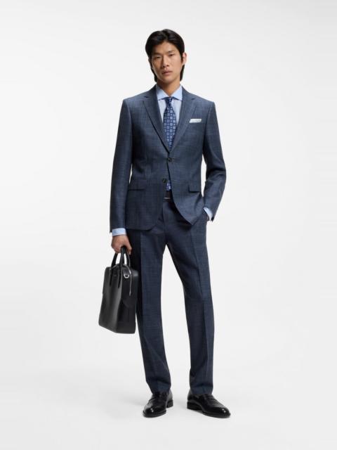 TWO-PIECE SLIM-FIT SUIT IN WOOL, SILK AND LINEN