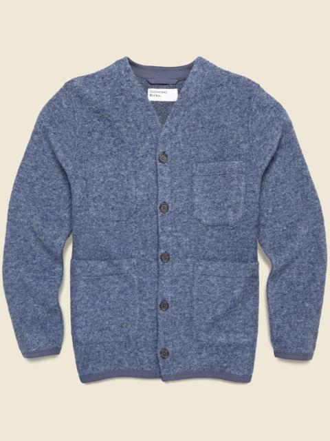 Wool Fleece Cardigan - Slate Blue
