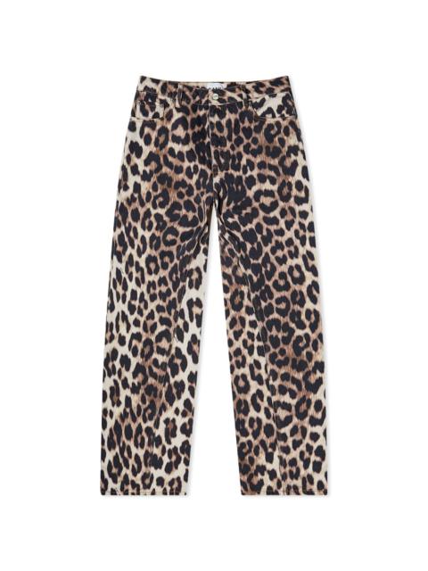 GANNI Printed Denim Leopard Jeans