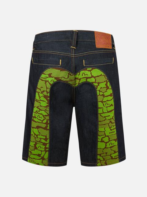 Ishigaki Camouflage Inserted Daicock Regular Fit Denim Shorts