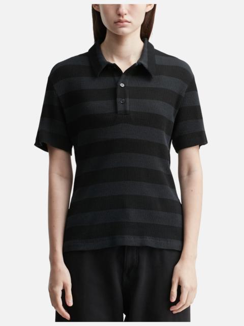 RIBBED POLO TOP