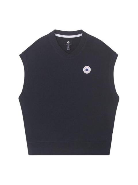 Converse Knitted V-neck Vest 'Black' 10025908-A02