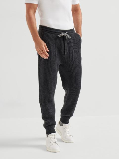 Cashmere English rib knit joggers