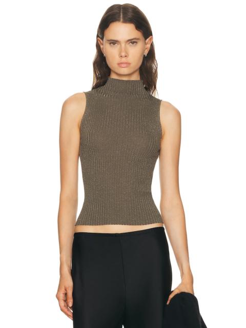 Blake Rib Sleeveless Turtleneck Top