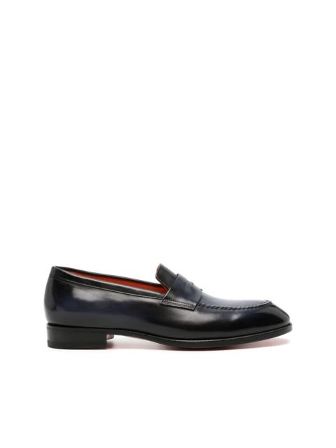 faded leather penny loafers