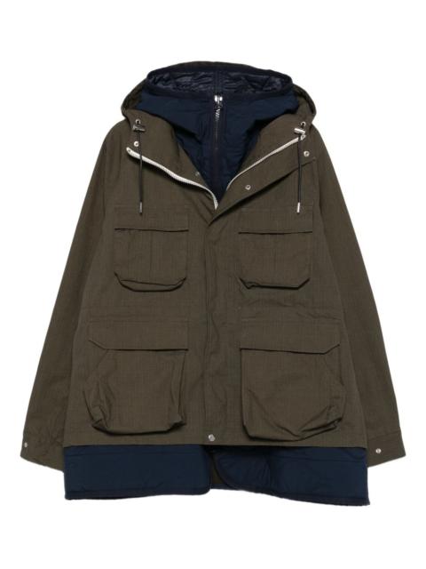 hooded multi-pocket coat