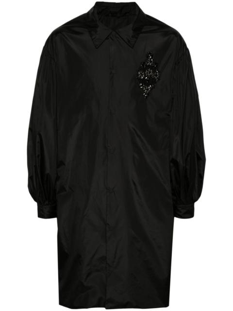 crystal-appliqué midi coat