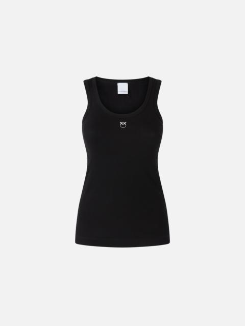 RIBBED TANK TOP WITH BIRD LOGO