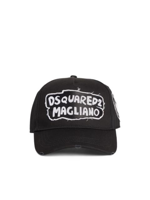 slogan-print baseball cap