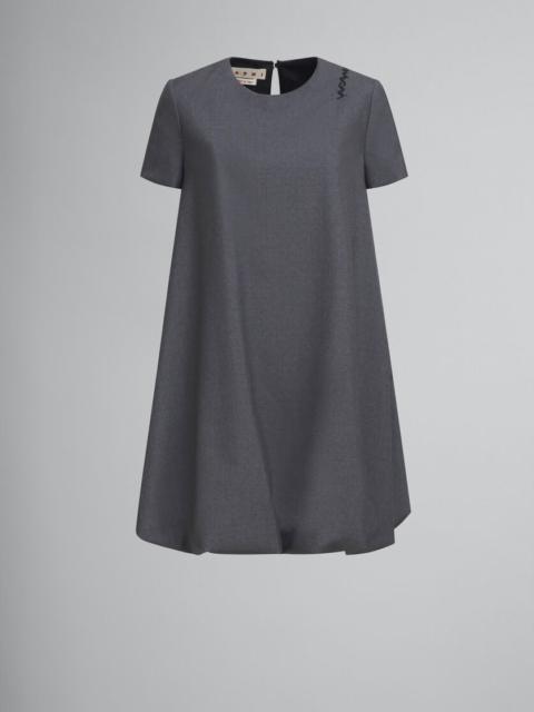 SHORT GREY WOOL DRESS WITH MARNI SYMBOL
