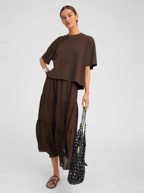 AMERICANO SILK TIERED MAXI SKIRT