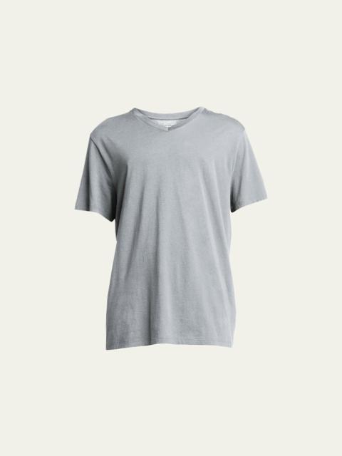 Short-Sleeve V-Neck Jersey T-Shirt, Gray