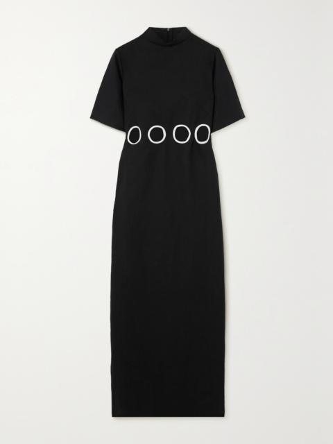 Yayoi Cutout Linen And Cotton-blend Midi Dress