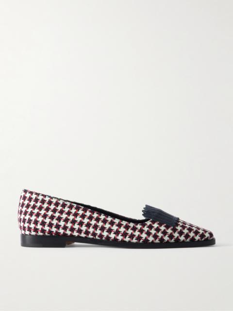 Pausaniasbi Leather-trimmed Embroidered Tweed Loafers
