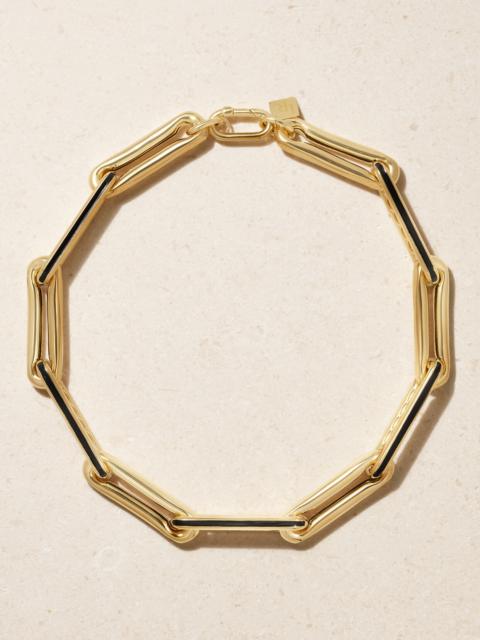 Extra Large 14-karat Gold And Enamel Necklace
