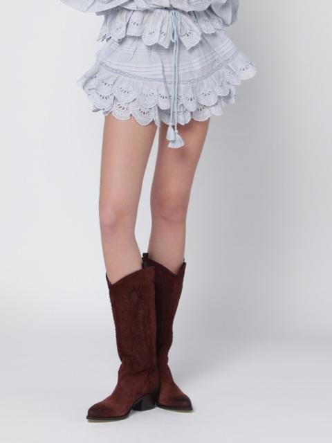 Light blue lace Puria shorts with ruffles